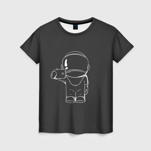 Женская футболка 3D с принтом Космонавт 5, вид спереди #2