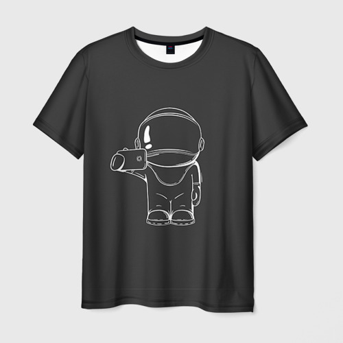 Мужская футболка 3D с принтом Космонавт 5, вид спереди #2