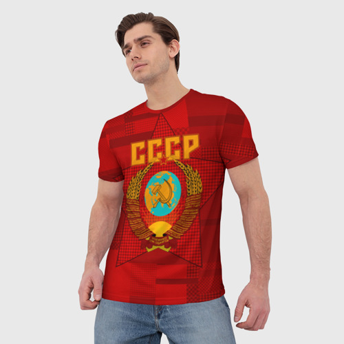 Мужская футболка 3D с принтом СССР, фото на моделе #1