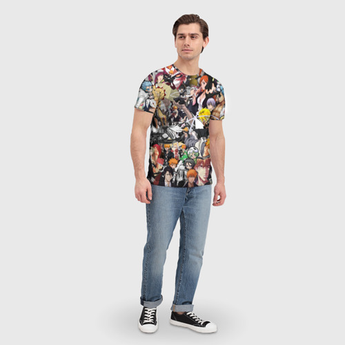 Мужская футболка 3D с принтом Блич персы паттерн, вид сбоку #3