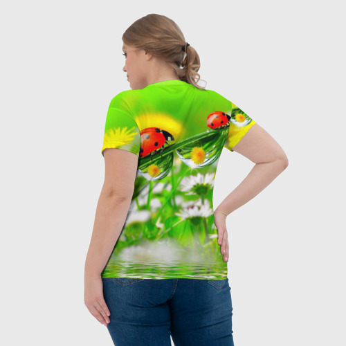 Женская футболка 3D с принтом Макро, вид сзади #2