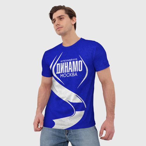 Мужская 3D футболка с принтом ФК Динамо, фото на моделе #1