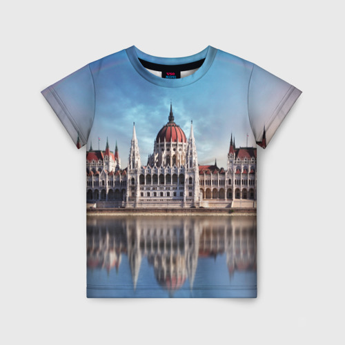 Детская футболка 3D с принтом Будапешт, вид спереди #2
