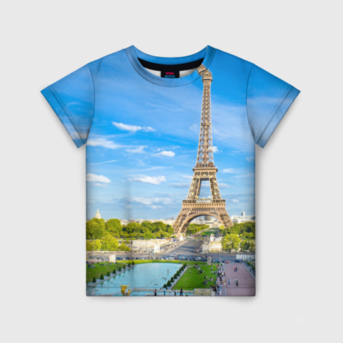 Детская футболка 3D с принтом Париж, вид спереди #2