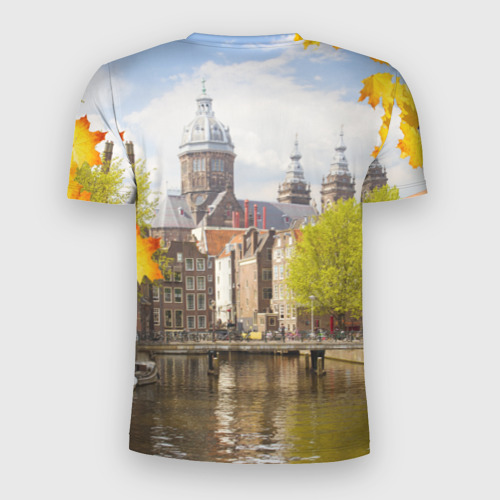 Мужская футболка 3D Slim с принтом Amsterdam, вид сзади #1
