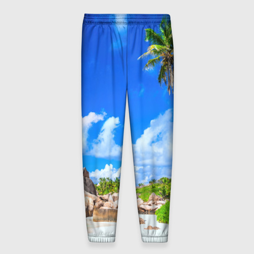 Мужские брюки 3D с принтом Сейшельские острова, вид сзади #1