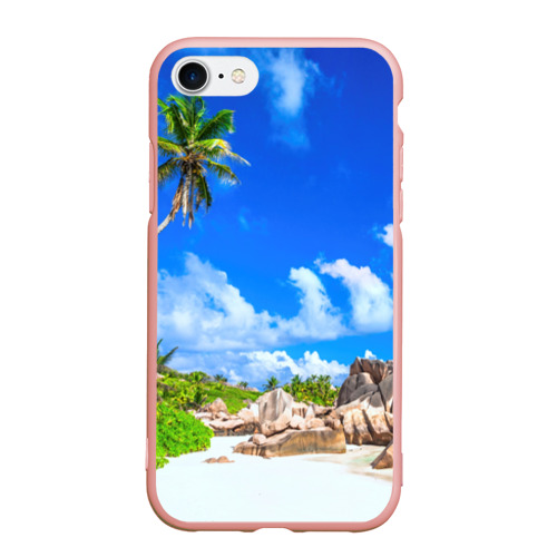Чехол для iPhone 7/8 матовый с принтом Сейшельские острова, вид спереди #2