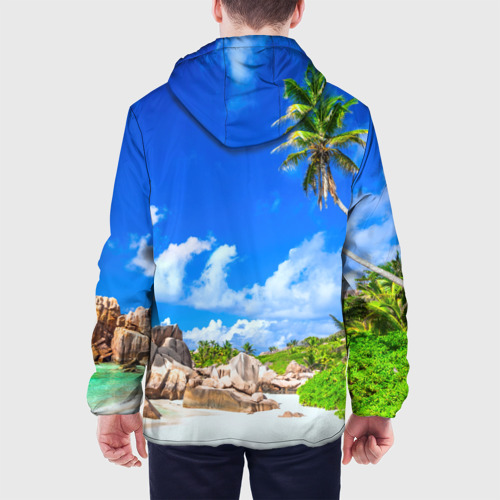 Мужская куртка 3D с принтом Сейшельские острова, вид сзади #2