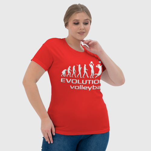 Женская футболка 3D с принтом Эволюция волейболиста, фото #4