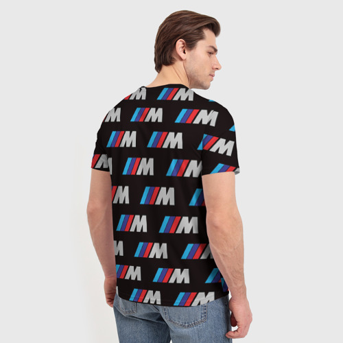 Мужская футболка 3D с принтом BMW M, вид сзади #2
