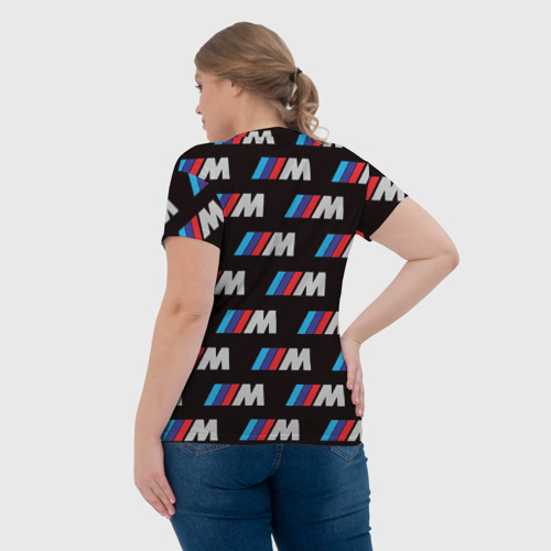 Женская футболка 3D с принтом BMW M, вид сзади #2