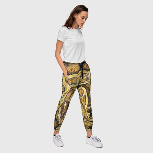 Женские брюки 3D с принтом Змея, вид сбоку #3