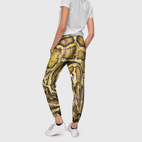 Женские брюки 3D с принтом Змея, вид сзади #2