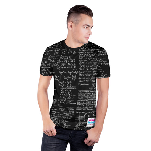 Мужская футболка 3D спортивная с принтом Шпаргалки, фото на моделе #1