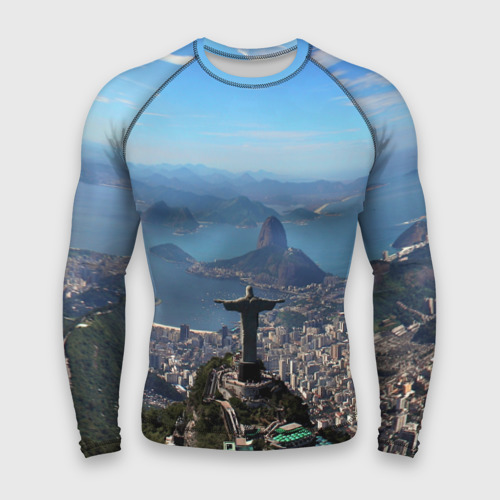 Мужской рашгард 3D с принтом Рио-де-Жанейро, вид спереди #2