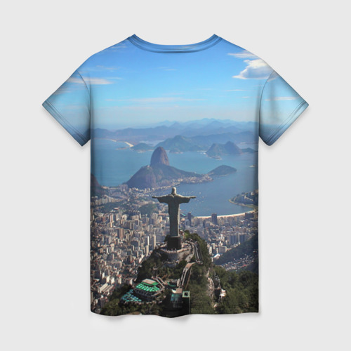 Женская футболка 3D с принтом Рио-де-Жанейро, вид сзади #1