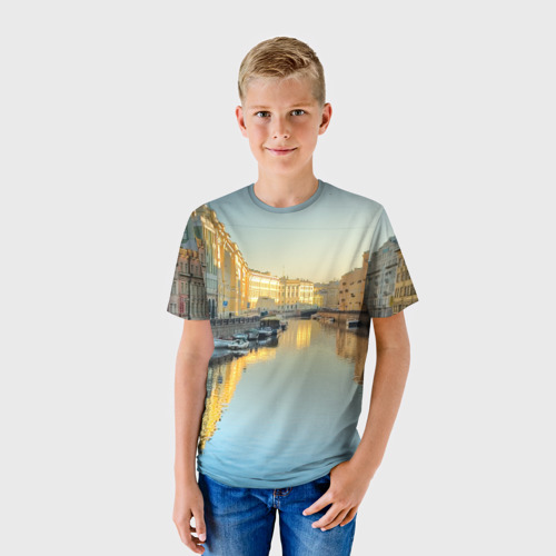 Детская футболка 3D с принтом Питер, фото на моделе #1