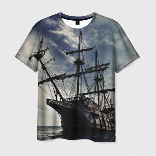 Мужская футболка 3D с принтом Корабль, вид спереди #2
