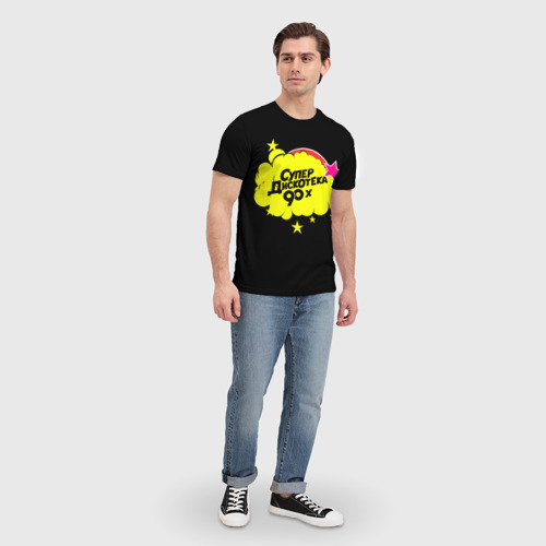 Мужская футболка 3D с принтом Супердискотека, вид сбоку #3