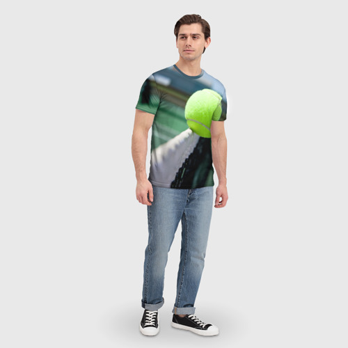 Мужская футболка 3D с принтом Теннис, вид сбоку #3