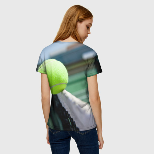 Женская футболка 3D с принтом Теннис, вид сзади #2