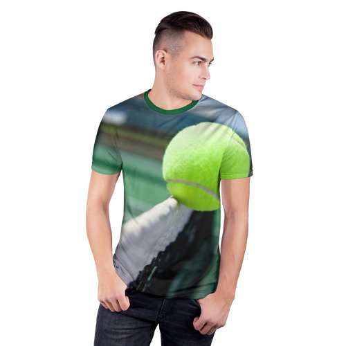 Мужская футболка 3D спортивная с принтом Теннис, фото на моделе #1