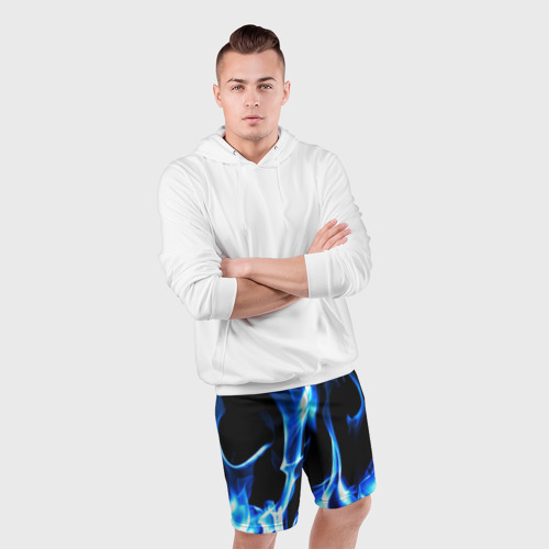 Мужские шорты спортивные с принтом Огонь, фото #4