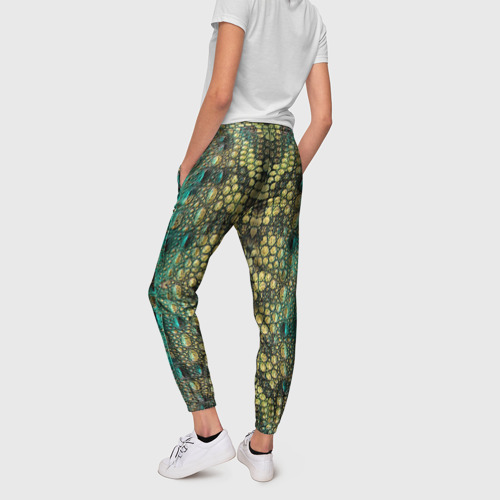 Женские брюки 3D с принтом Крокодил, вид сзади #2