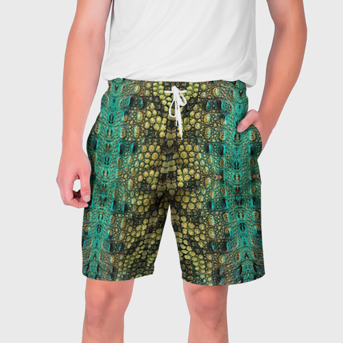 Мужские шорты 3D с принтом Крокодил, вид спереди #2
