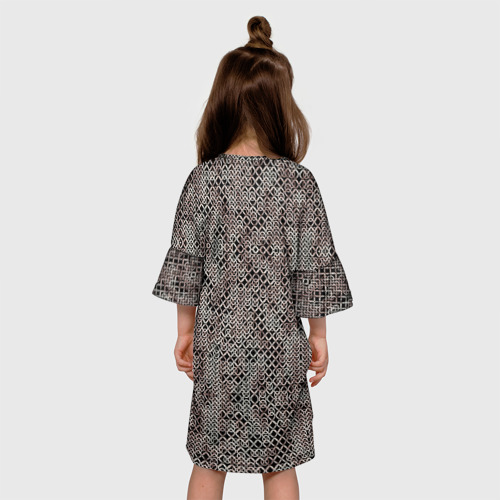 Детское платье 3D с принтом Кольчуга, вид сзади #2