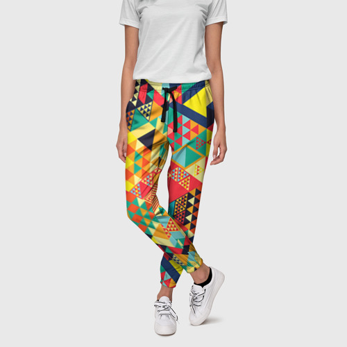 Женские брюки 3D с принтом Геометрия, фото на моделе #1