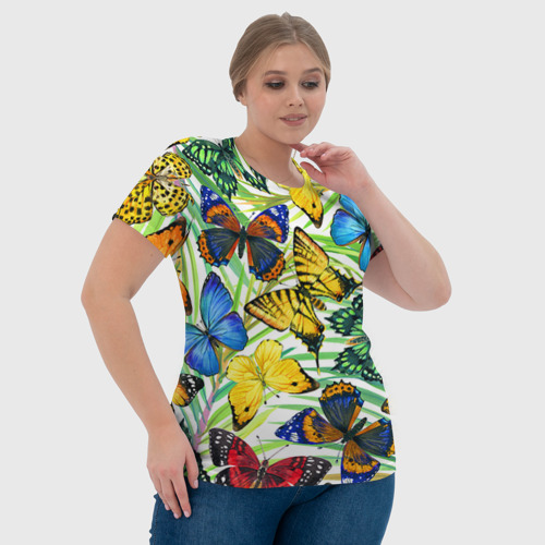 Женская футболка 3D с принтом Бабочки 2, фото #4