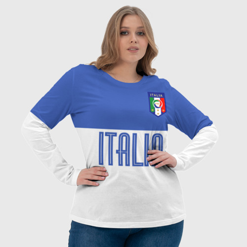 Женский лонгслив 3D с принтом Сборная Италии по футболу, фото #4