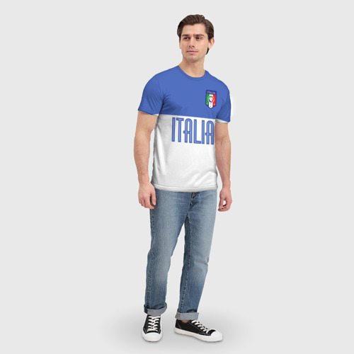 Мужская 3D футболка с принтом Сборная Италии по футболу, вид сбоку #3