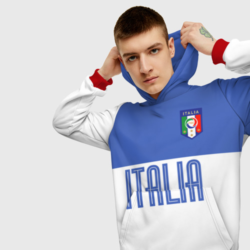 Мужская толстовка 3D с принтом Сборная Италии по футболу, вид сбоку #3
