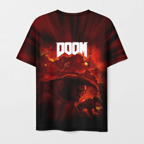 Мужская 3D футболка с принтом Doom 2016, вид сзади #1