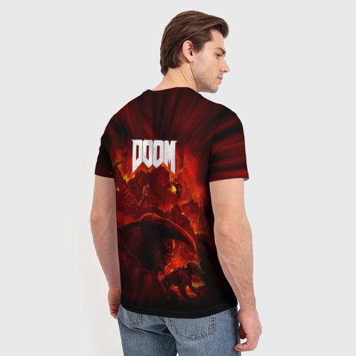 Мужская 3D футболка с принтом Doom 2016, вид сзади #2