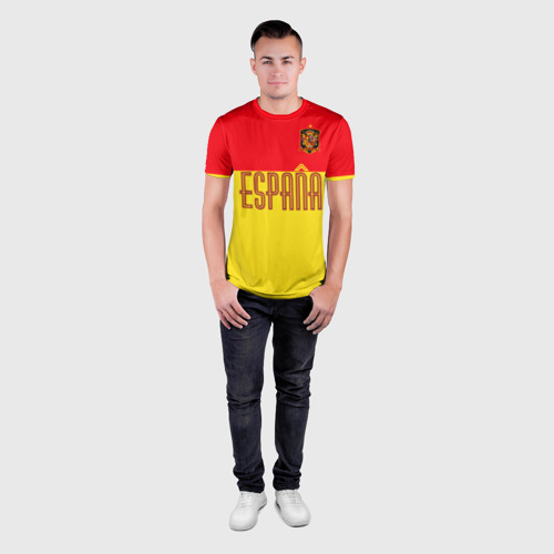 Мужская футболка 3D Slim с принтом Сборная Испании по футболу, вид сбоку #3