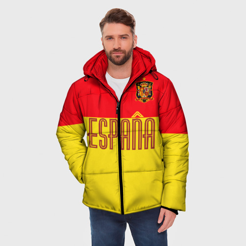 Мужская зимняя куртка 3D с принтом Сборная Испании по футболу, фото на моделе #1