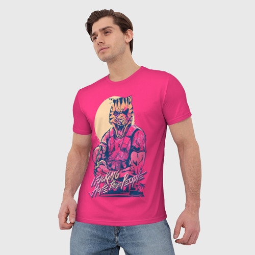Мужская футболка 3D с принтом Hotline Miami 5, фото на моделе #1