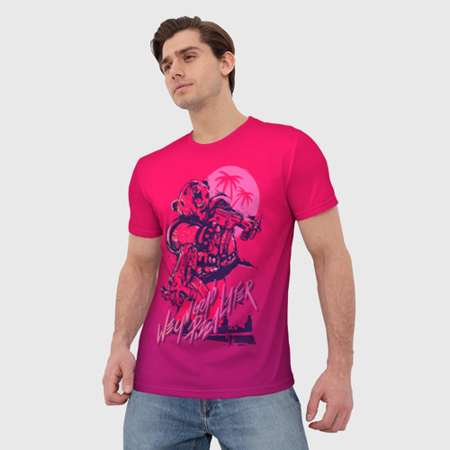 Мужская футболка 3D с принтом Hotline Miami 7, фото на моделе #1