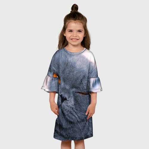 Детское платье 3D с принтом Кот, вид сбоку #3