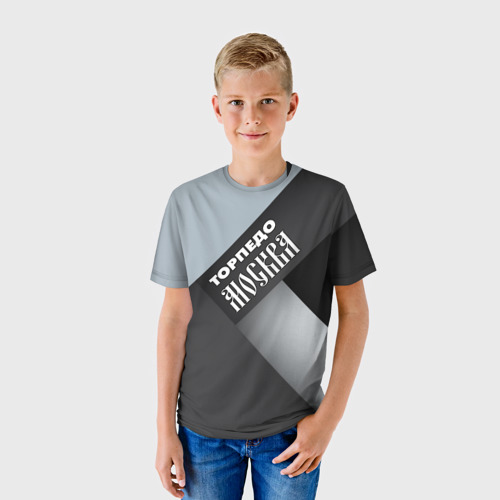 Детская футболка 3D с принтом Торпедо Москва, фото на моделе #1