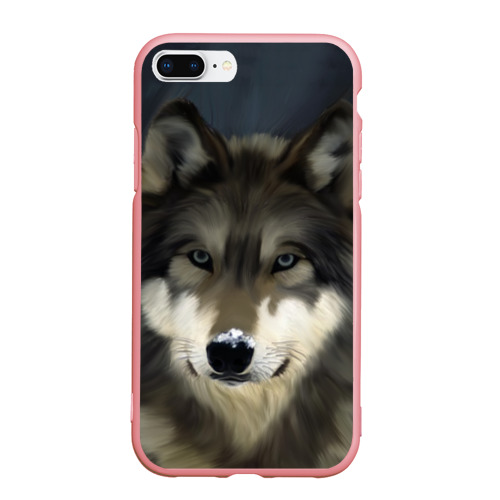 Чехол для iPhone 7Plus/8 Plus матовый с принтом Картина волк, вид спереди #2