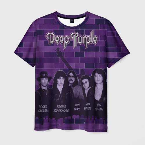 Мужская футболка 3D с принтом Deep Purple, вид спереди #2