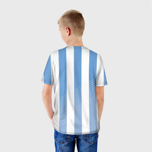 Детская футболка 3D с принтом Сборная Аргентины по футболу, вид сзади #2