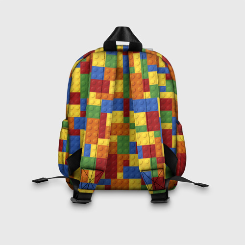 Детский рюкзак 3D с принтом Конструктор Лего, вид сзади #2