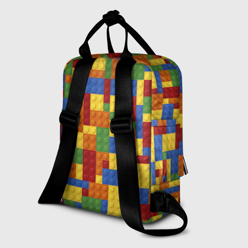 Женский рюкзак 3D с принтом Конструктор лего, вид сзади #1