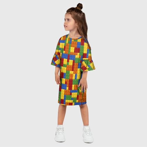 Детское платье 3D с принтом Конструктор лего, фото на моделе #1