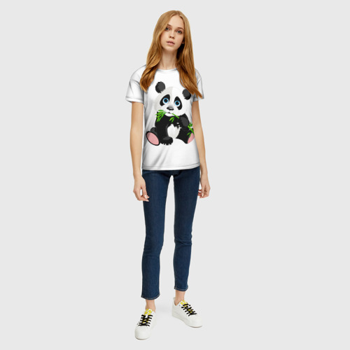 Женская 3D футболка с принтом Пандочка, вид сбоку #3